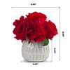 Mixed Artificial Silk Hydrangea and Rose Flower Arrangement in Ceramic Pot (Red)