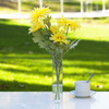 Artificial Daisy Flower Arrangement in Glass Vase(Yellow)