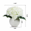 Artificial Hydrangea Flower Arrangement in Ceramic Pot(Cream)