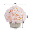Artificial Silk Hydrangea Flower  in Ceramic Pot (Pink)
