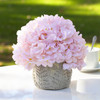 Artificial Silk Hydrangea Flower  in Ceramic Pot (Pink)