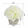 Artificial Silk Hydrangea Flower  in Ceramic Pot (Cream)