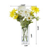 Artificial Silk Daisy Flower Arrangement in Clear Glass Vase