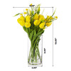 Mixed Artificial Real Touch Tulip and Mini Sunflower in Clear Glass Vase(Yellow)