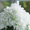 Artificial Silk Hydrangea Flower in Clear Glass Vase With Faux Water(Cream)