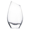 Unique Angled Rim Clear Glass Vase 4.5" W 8.0" H