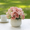 Mixed Artificial Silk Rose Flower in Ceramic Pot (Pink)