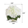 Artificial Silk Hydrangea in Clear Glass Vase With Faux Water (Cream)