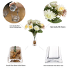 Mixed Daisy Flower Arrangement in Clear Glass Vase with Acrylic Water (Cream Yellow)
