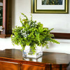 8"Mixed Faux Greenery Plant in Glass Vase