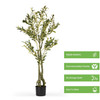 60" Faux Olive Tree with Branches and Fruits in Pot