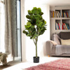 60" Artificial Fiddle Leaf Fig Tree in Nursery Pot