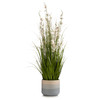 36" Mixed Artificial Grass and Orchid Flowers in Black Nursery Pot (White) 36" Mixed Artificial Grass and Orchid Flowers in Black Nursery Pot (White)
