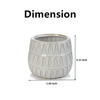 5.00" W 4.25" H White Ceramic Triangle Print Pot