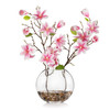 Real Touch Magnolia Flower Arrangement in Glass Vase with Faux Water (Pink) Real Touch Magnolia Flower Arrangement in Glass Vase with Faux Water (Pink)