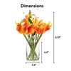 Artificial Real Touch Lily Flower Arrangement in Clear Glass Vase with Faux Water (Orange) Artificial Real Touch Lily Flower Arrangement in Clear Glass Vase with Faux Water (Orange)