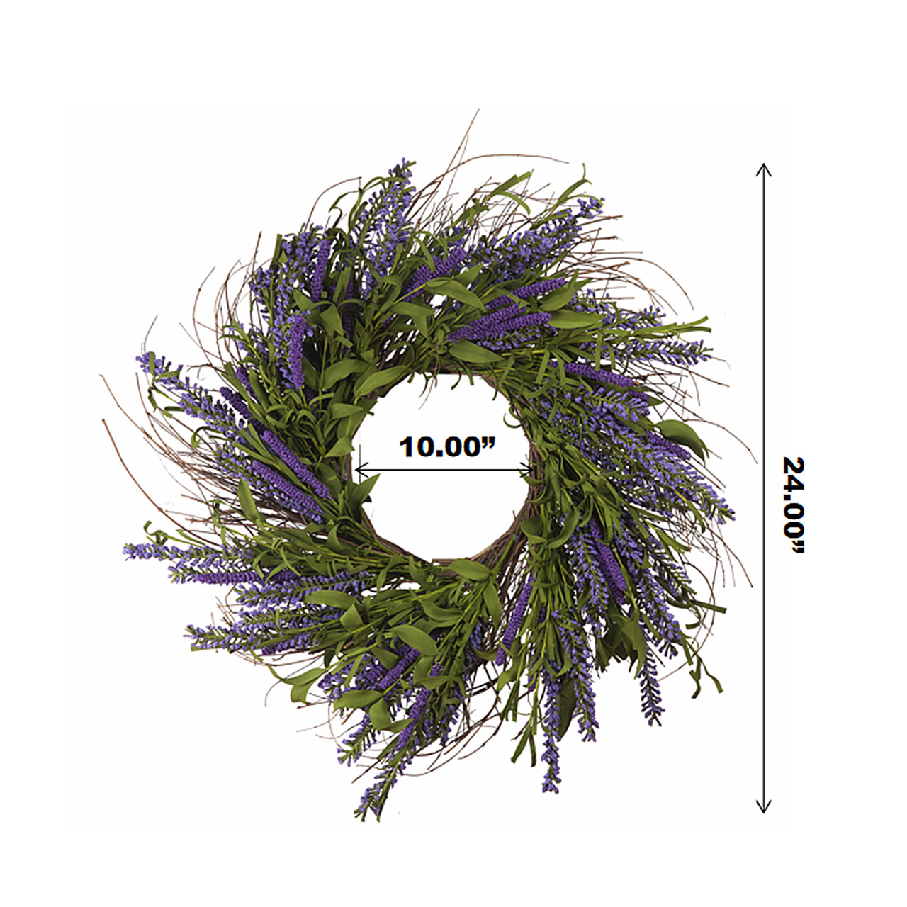 24" Mixed Artificial Lavender Flower Wreath for Front Door