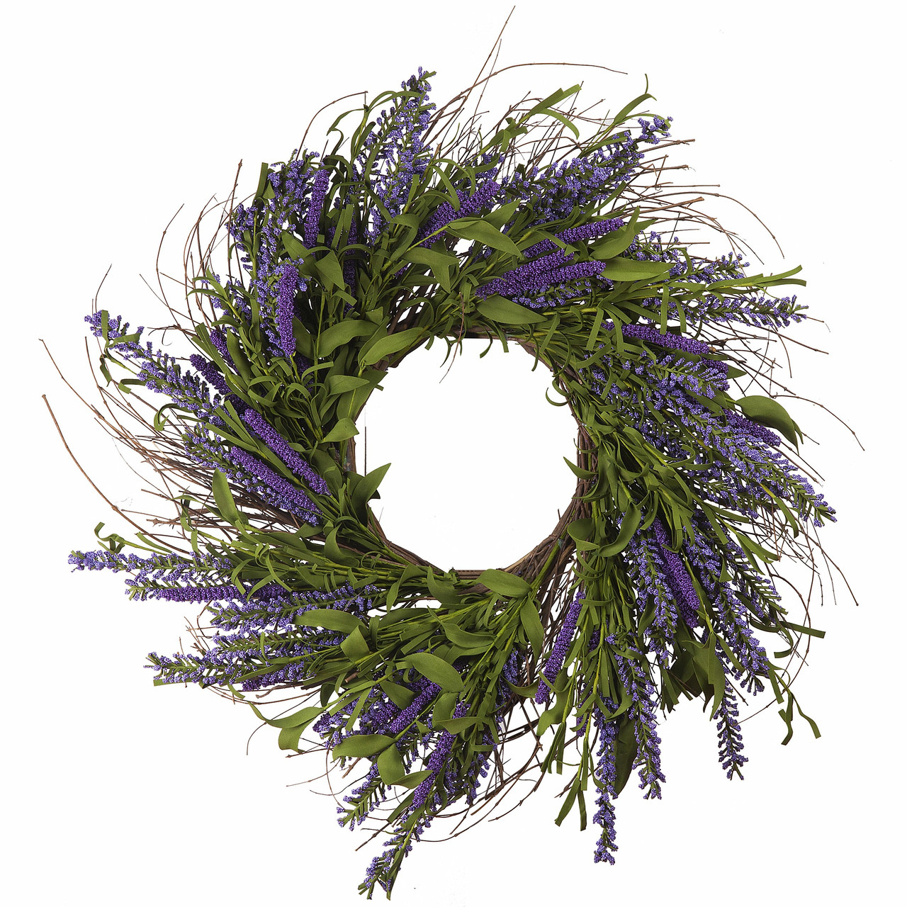 24" Mixed Artificial Lavender Flower Wreath for Front Door