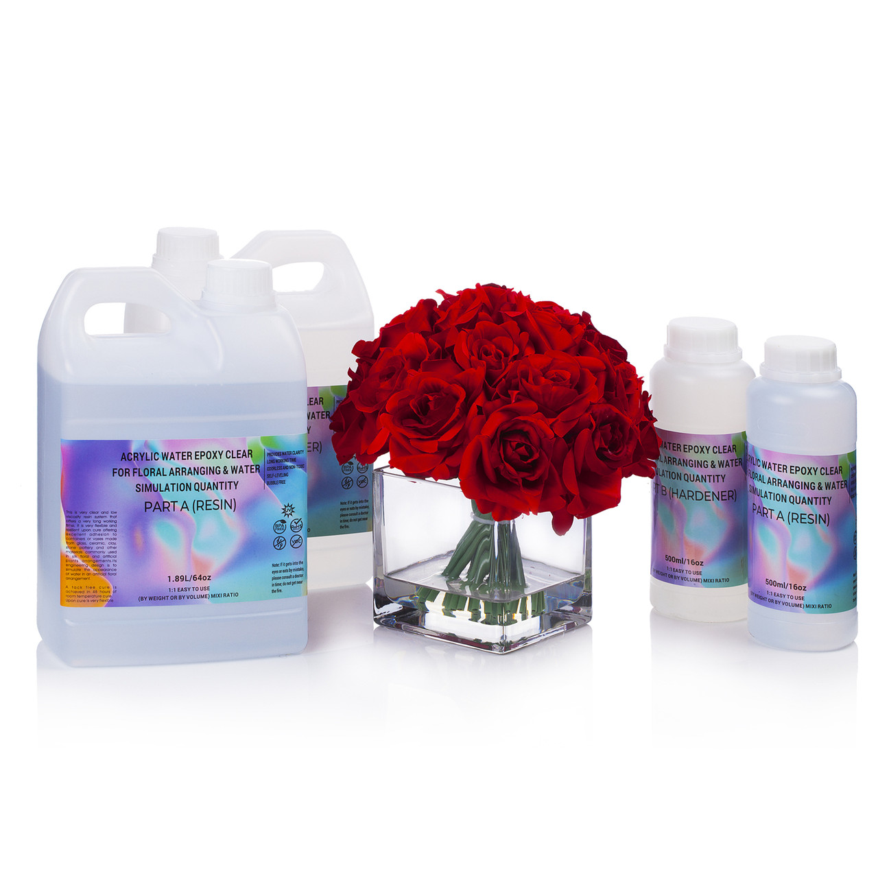 Floral Craft Water and Craft Simulated Water Floral Cast Epoxy Resin for Floral Arrangement A/B 32 OZ Kit