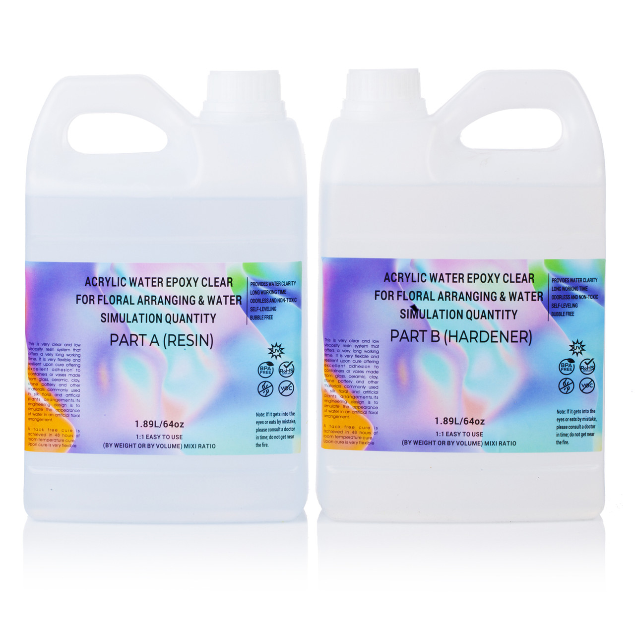 Floral Craft Water and Craft Simulated Water Floral Cast Epoxy Resin for Floral Arrangement A/B 128 OZ Kit