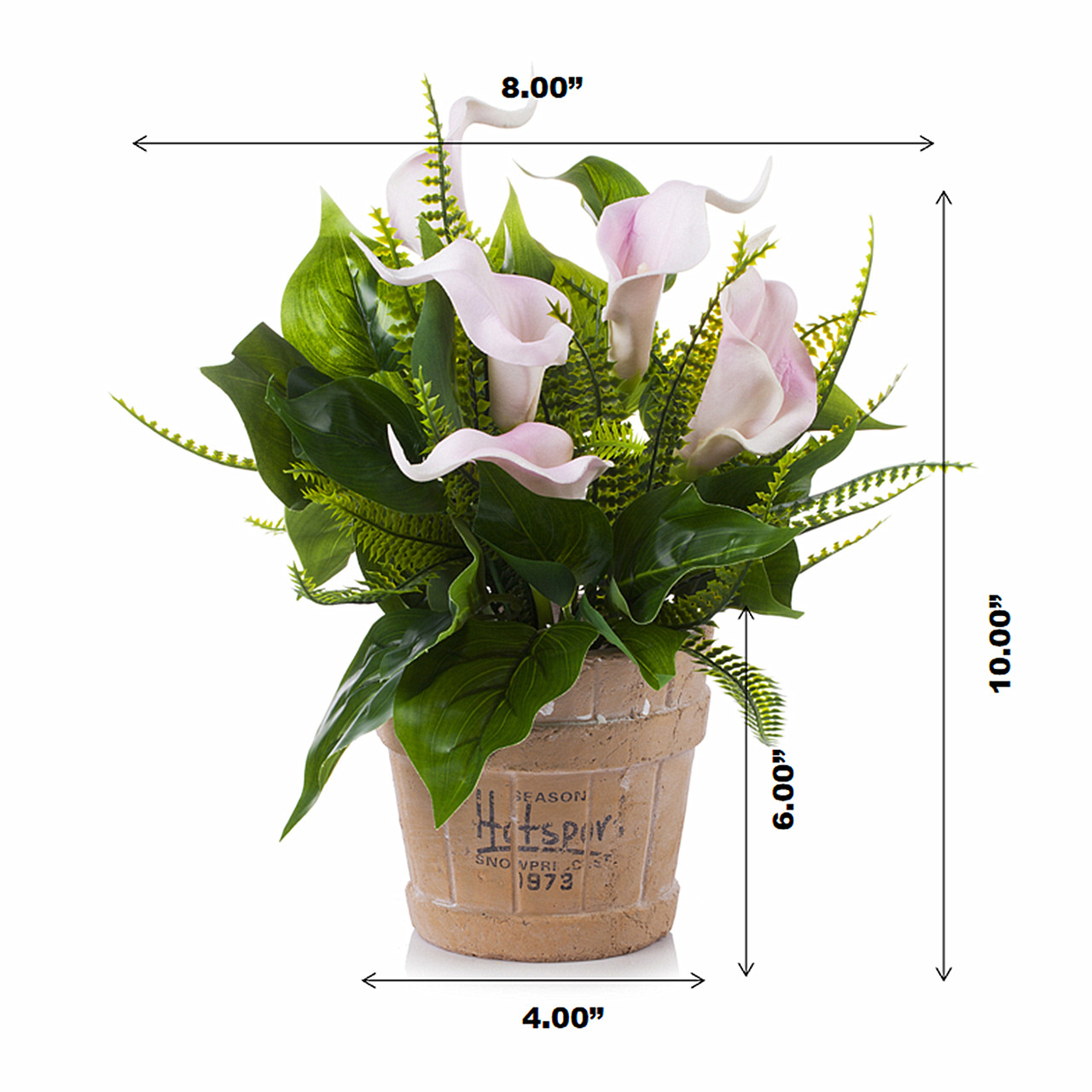 Real Touch Lily Flower Arrangement with Green Leaf  in Pot