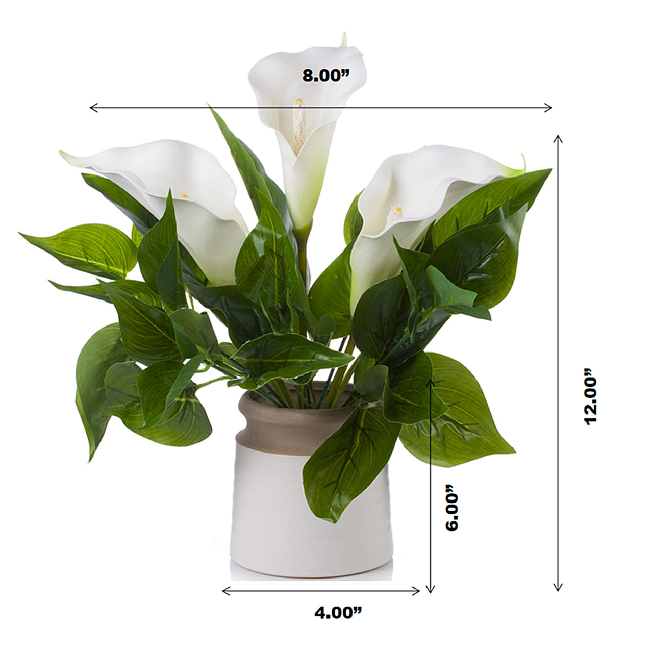 Large Real Touch Lily Flower Arrangement with Green Leaf  in Pot