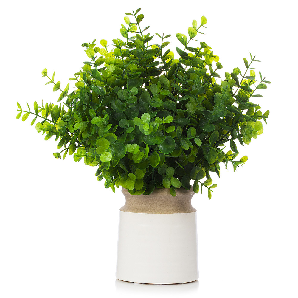 12 inch Artificial Eucalyptus Grass Topiary in Pot