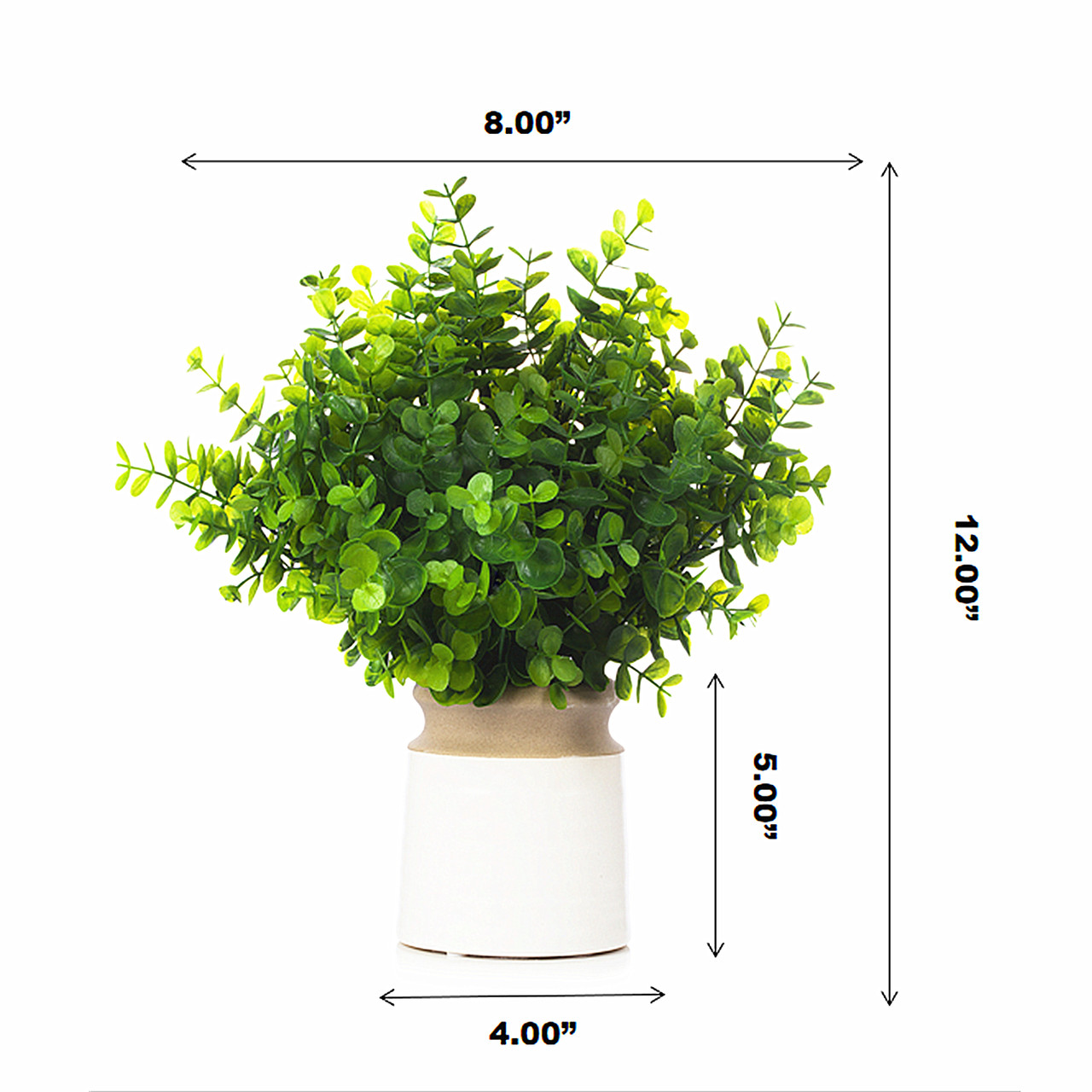 12 inch Artificial Eucalyptus Grass Topiary in Pot