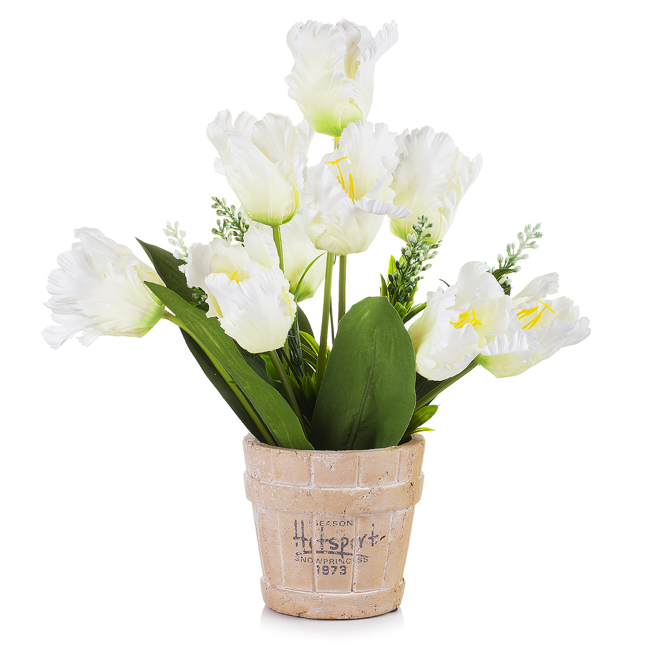 9 Heads Mixed Artificial Tulip Flower Arrangement in Pot