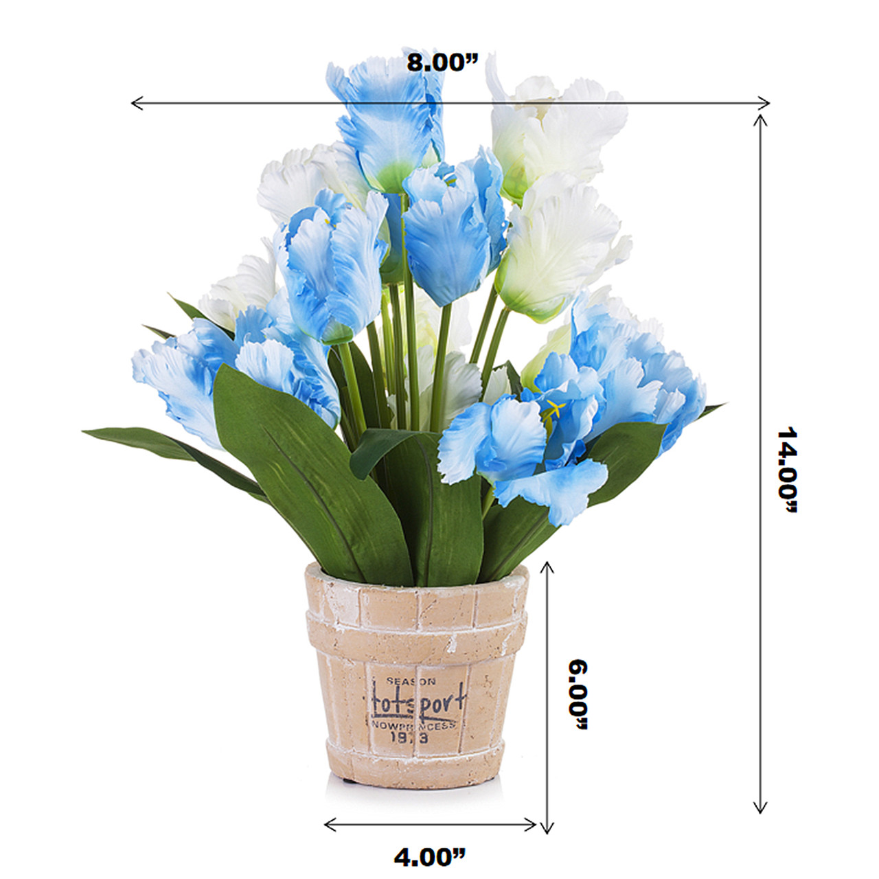 Mixed Artificial Tulip Flower Arrangement in Pot