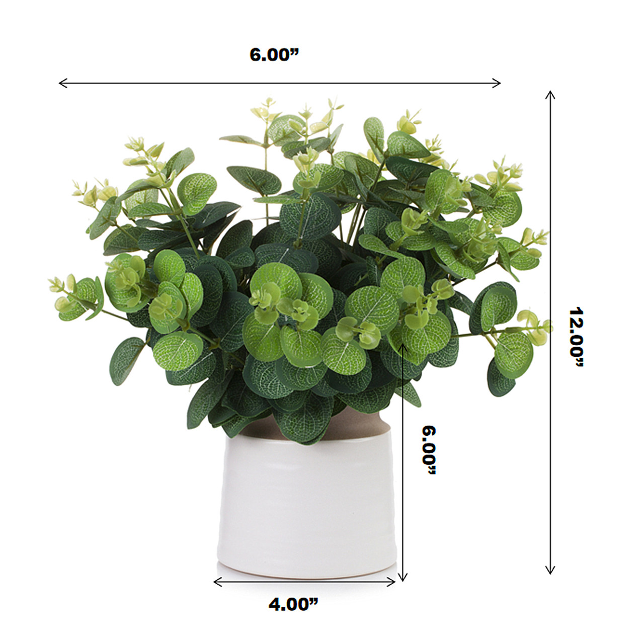 Artificial Eucalyptus Grass Topiary in Pot