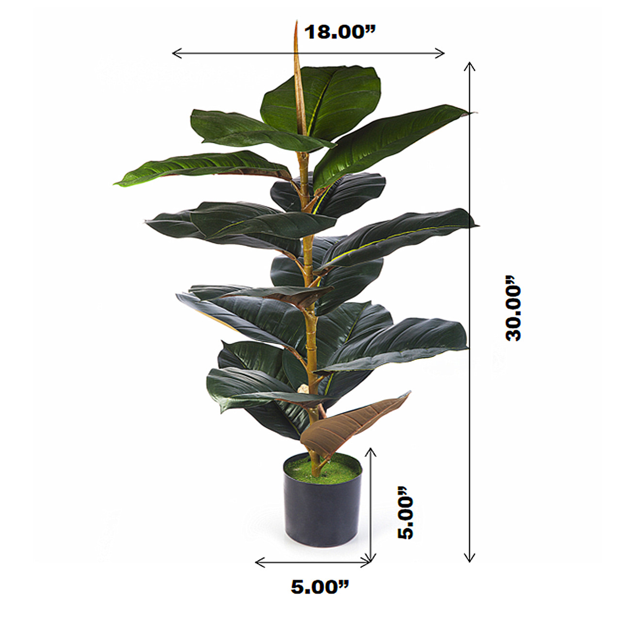 30 Inches Faux  Rubber Plant In Pot