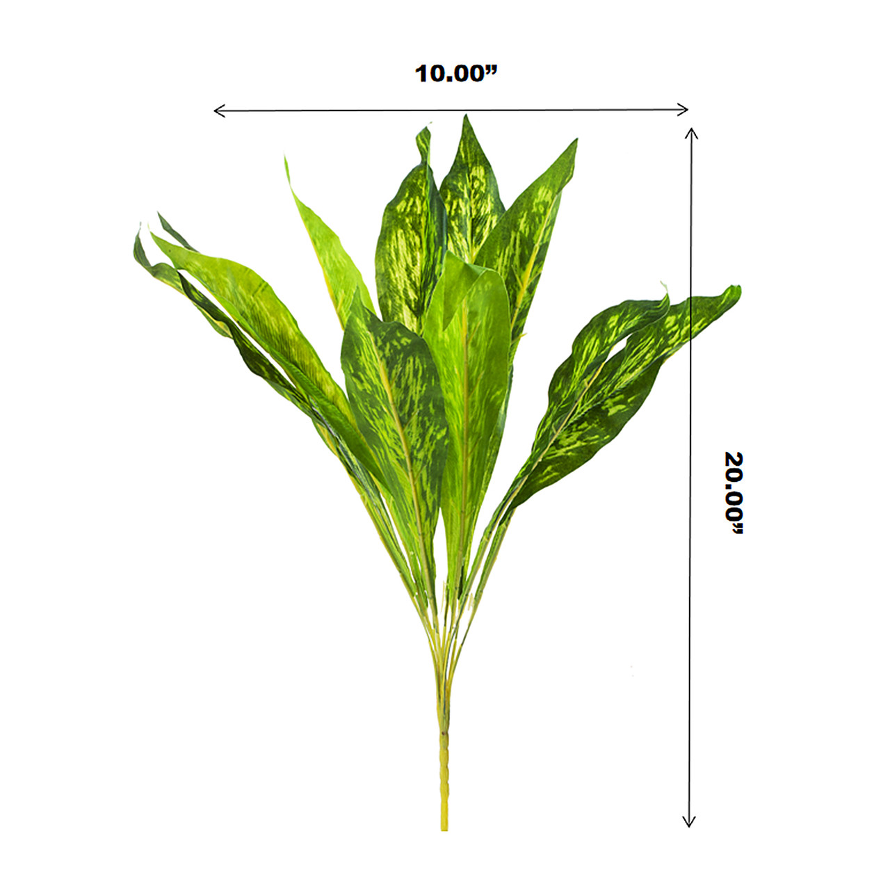 Faux Green Leaves Bush Set of 2