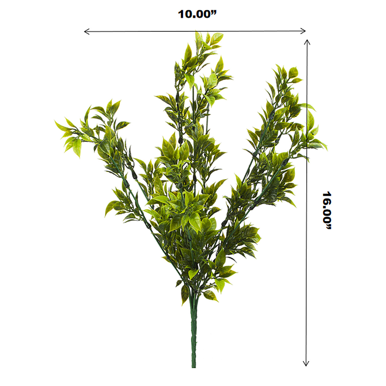 Faux Green Leaves Bush Pack of 2