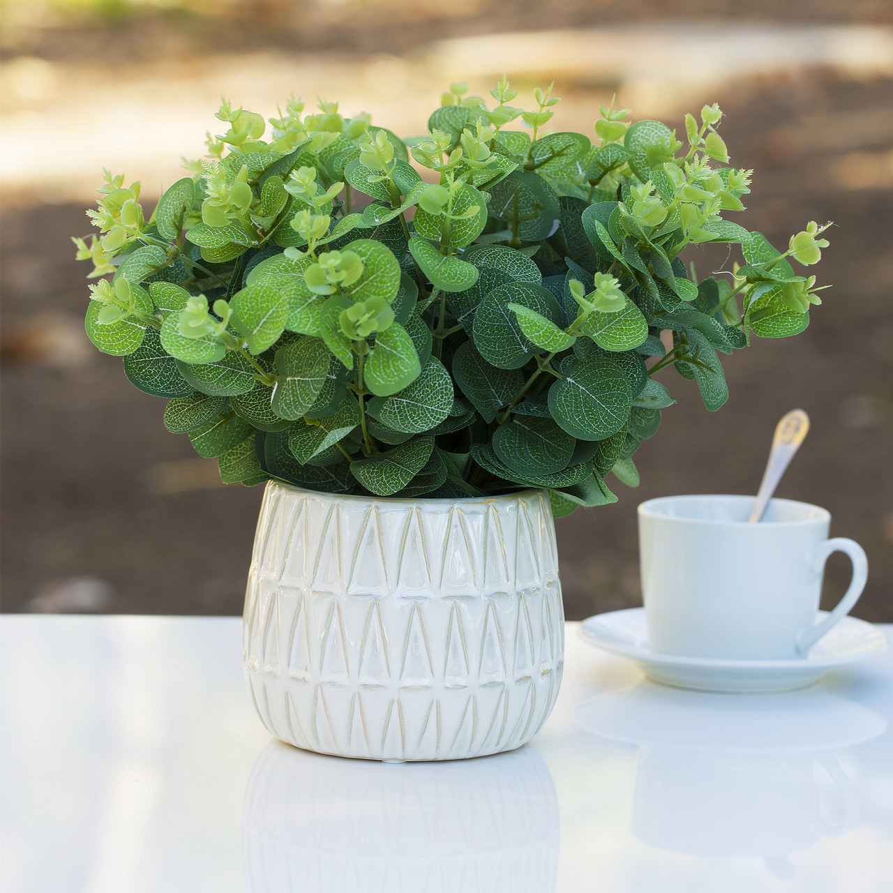 Artificial Eucalyptus Plant In Ceramic Pot