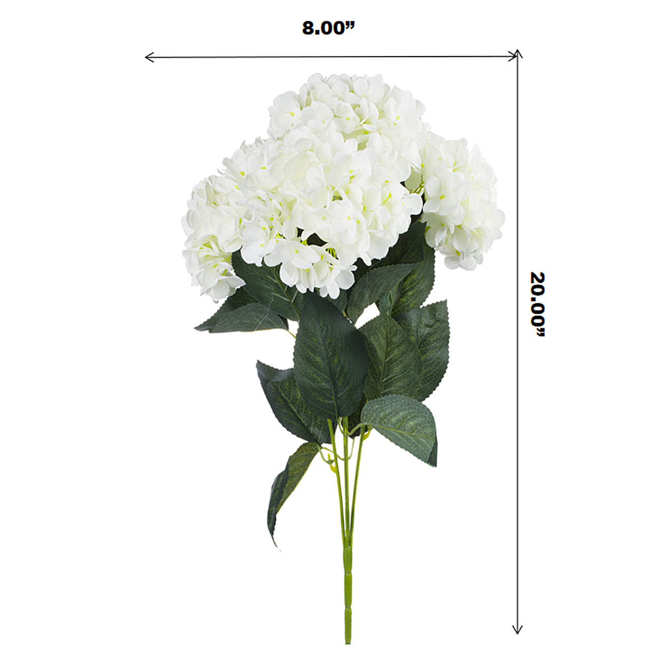 20" Artificial Hydrangea Flower Bush (Cream)