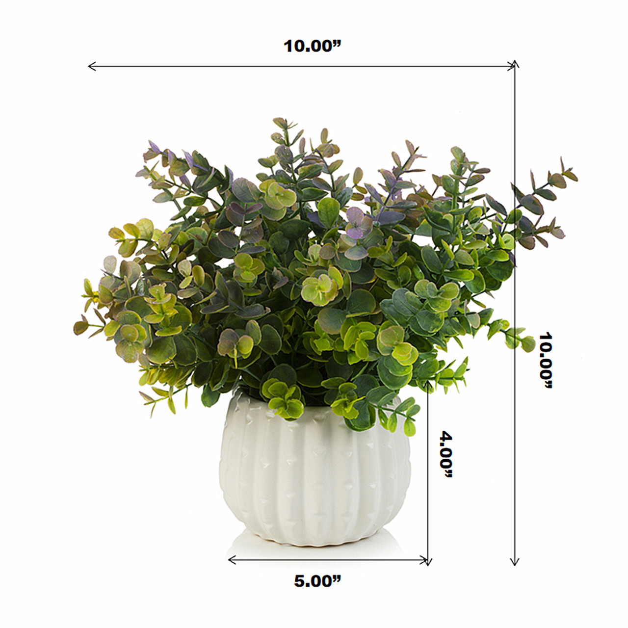 10 inch Artificial Eucalyptus Grass in Ceramic Pot