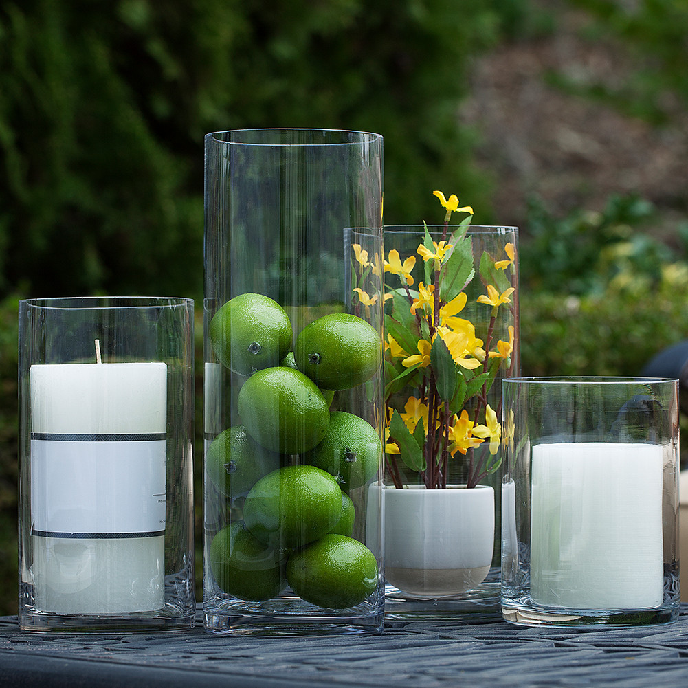 4" W Clear Glass Cylinder Vase