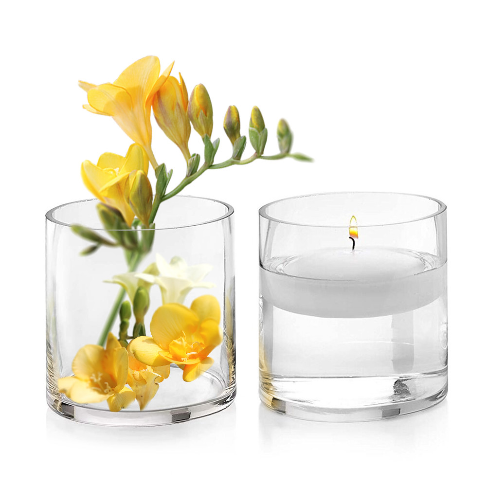 5" W Clear Glass Cylinder Vase