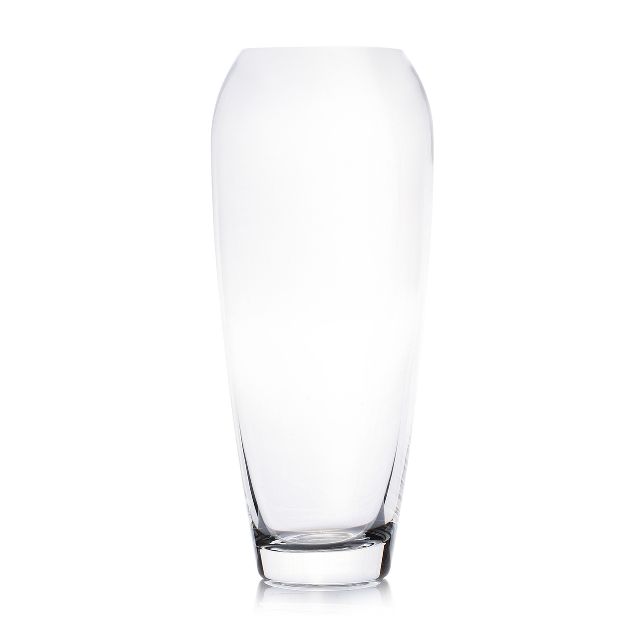 Unique Clear Glass Vase 4.0" W 9.0" H