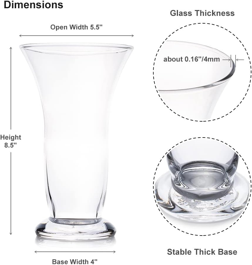 Clear Glass Vase H 8.5" W 5.5"
