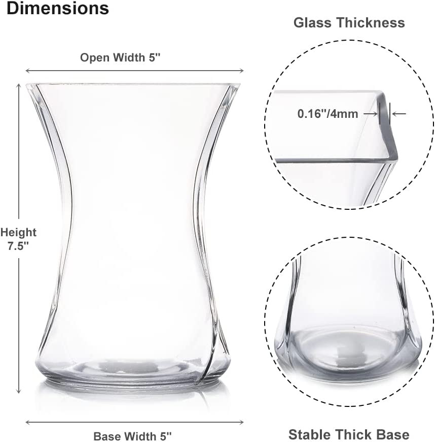 Unique Tapered Rectangle Vase H 7.5" W 5.0"L5.0"