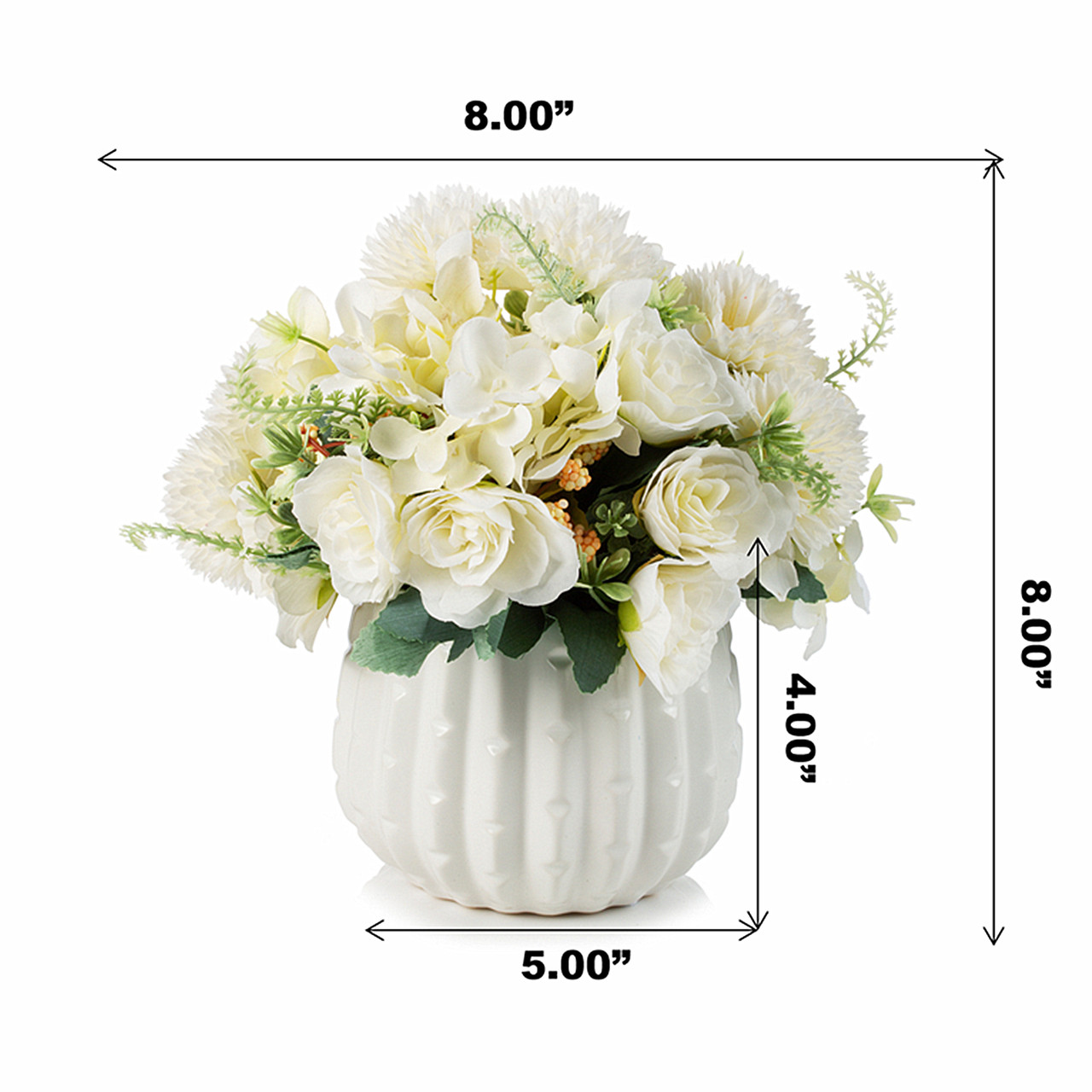 Mixed Artificial Real Touch Lily and Baby Breath Flower Arrangement in  Clear Glass Vase with Faux Water