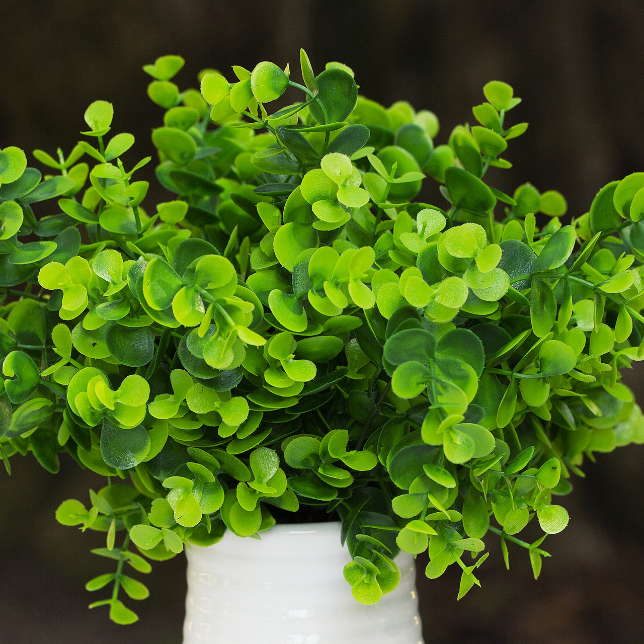 4 Pack Artificial Green Eucalyptus Bush for Home Table Office Outdoor Decoration