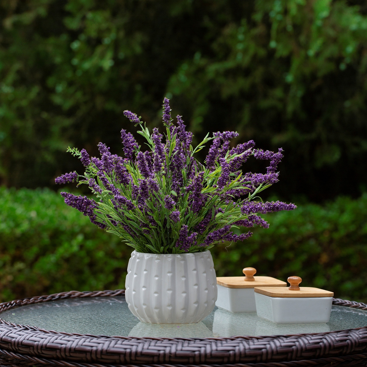 Artificial Lavender Flower in Ceramic Pot