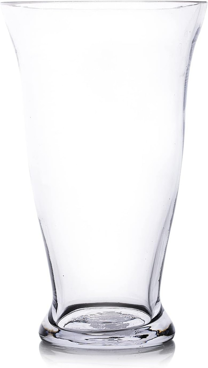 Tapered Glass Vase for Flowers 5" W 8" H