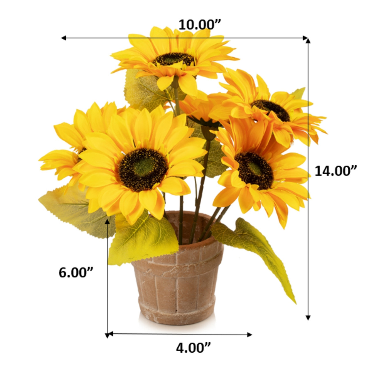 14" Artificial Sunflower Arrangement in Pot