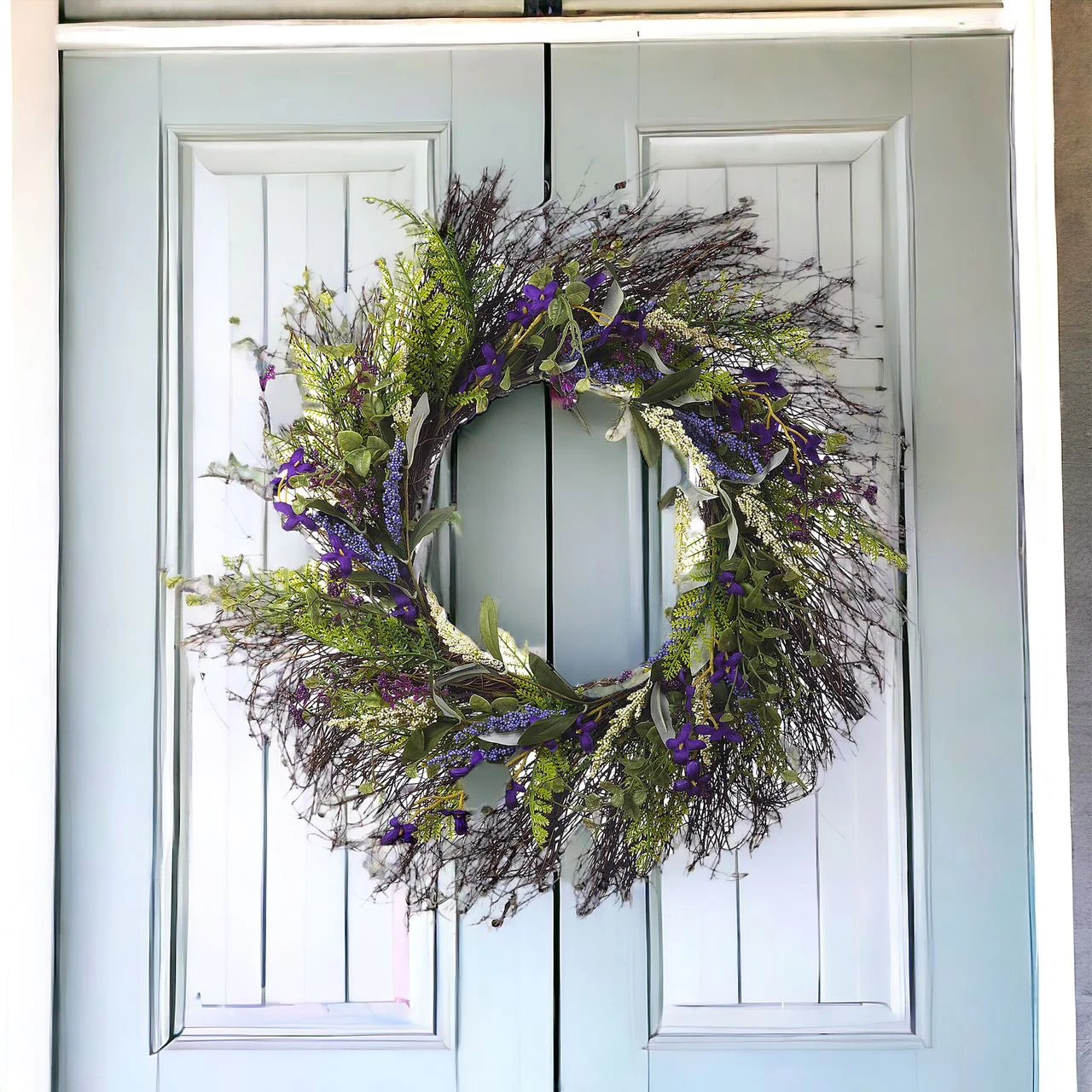 22" Artificial Lavender Flower Wreath