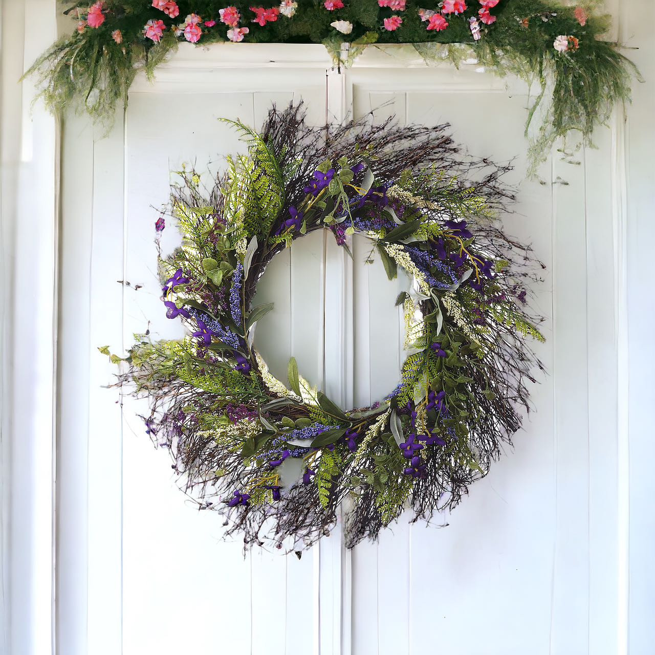 22" Artificial Lavender Flower Wreath