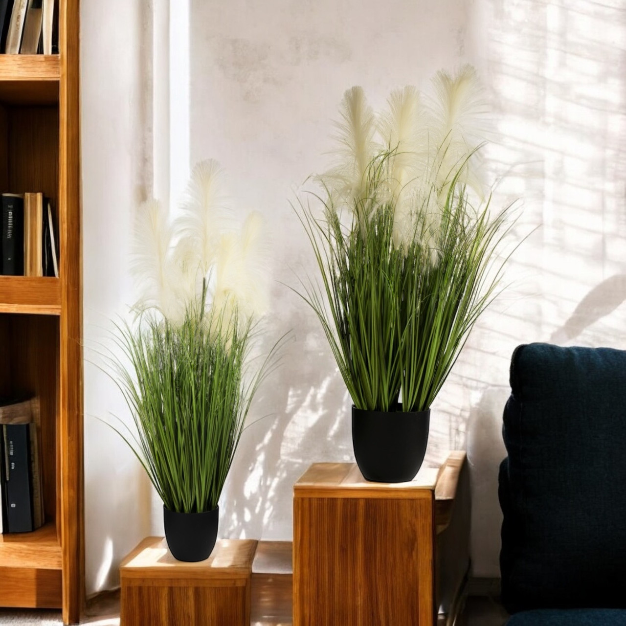 Artificial Feather Reed Grass in Pot